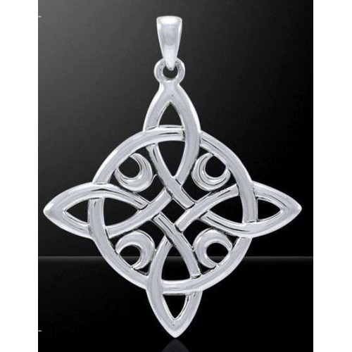 Quaternary Celtic Cross Silver Pendant