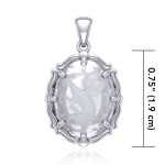 Dragon Clear Quartz Crystal Sterling Silver Pendant