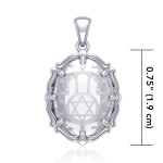 Hamsa Hand Natural Clear Quartz Pendant