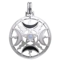Magick Moon Silver Pendant with Gemstone