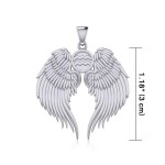 Guardian Angel Wings Pendant with Aquarius Zodiac Sign 