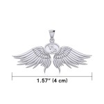 Guardian Angel Wings Pendant with Capricorn Zodiac Sign 