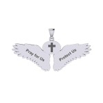 Guardian Angel Wings Pendant with Pisces Zodiac Sign 