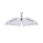 Guardian Angel Wings Pendant with Libra Zodiac Sign 