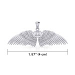 Guardian Angel Wings Pendant with Libra Zodiac Sign 