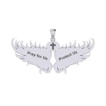 Guardian Angel Wings Pendant with Scorpio Zodiac Sign 
