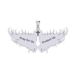 Guardian Angel Wings Pendant with Scorpio Zodiac Sign 