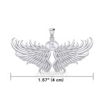 Guardian Angel Wings Pendant with Scorpio Zodiac Sign 