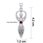 Celtic Goddess Pendant with Garnet Birthstone