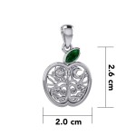 Celtic Apple with Tree of Life and Emerald Pendant 