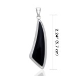 Trillion Black Onyx Cabochon Pendant