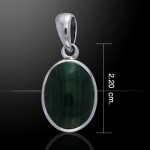 Oval Black Cubic Zirconia Cabochon Pendant