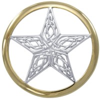 Celtic Knotwork Pentacle Silver and Gold Pendant