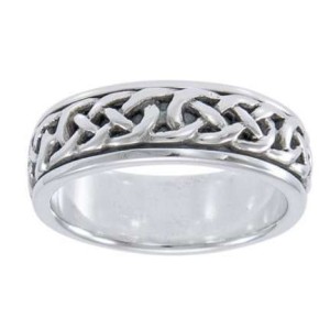 Celtic Knotwork Sterling Silver Fidget Spinner Ring
