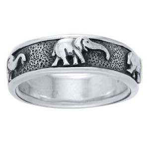 Elephant Sterling Silver Fidget Spinner Ring