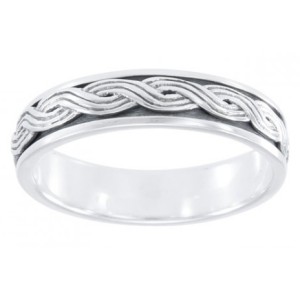 Twisted Rope Sterling Silver Fidget Spinner Ring