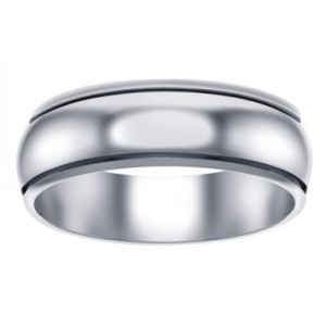 Plain Wide Band Sterling Silver Fidget Spinner Ring