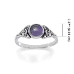 Celtic Knotwork and Amethyst Silver Ring