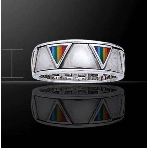 Rainbow Triangles Sterling Silver Fidget Spinner Ring