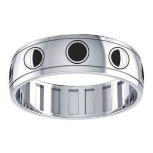 Phases of the Moon Sterling Silver Fidget Spinner Ring