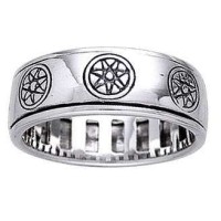 Elven Star Sterling Silver Fidget Spinner Ring