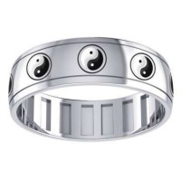 Ying Yang Sterling Silver Fidget Spinner Ring