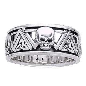 Skull Trinity Knot Sterling Silver Fidget Spinner Ring