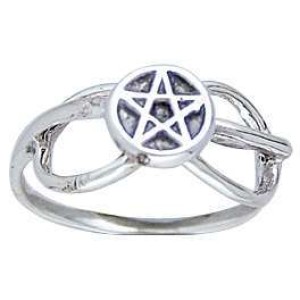 Pentacle Sterling Silver Open Loop Ring