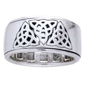 Triquetra Sterling Silver Fidget  Spinner Ring