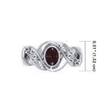 Bold Filigree Ring with Garnet Gemstone