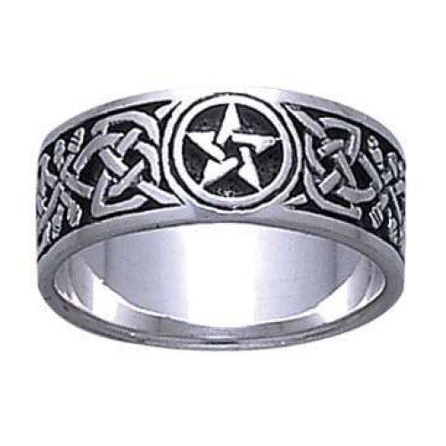 Celtic Knot Pentacle Band Ring