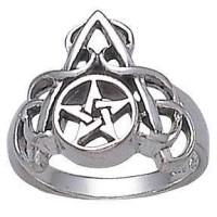 Arched Pentacle Sterling Silver Ring