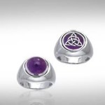Celtic Triquetra with Amethyst Flip Ring