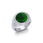 Crescent Moon Emerald Flip Ring