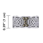 Endless Celtic Knot Band Ring with Marcasite Gemstones