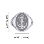 Classic Anchor Mens Signet Ring