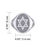 Star of David Mens Signet Ring