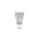 Flag with Celtic Knots Mens Signet Ring
