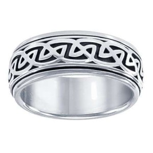 Celtic Knot Sterling Silver Fidget Spinner Ring
