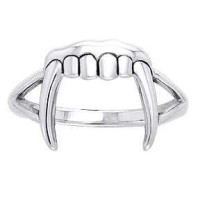 Vampire Teeth Sterling Silver Ring