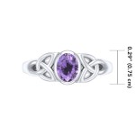 Celtic Triquetra Amethyst Ring