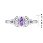 Celtic Knotwork Amethyst Birthstone Ring