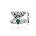 Guardian Angel Ring with Emerald Gem