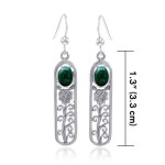 Flower and Malachite Earrings