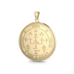 Archangel Uriel Sigil Solid Gold Pendant