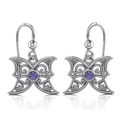 Amethyst Blue Moon Silver Earrings