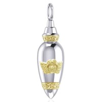 Angel Silver and Gold Bottle Pendant