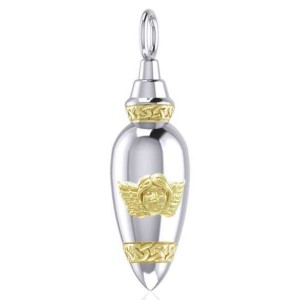 Angel Silver and Gold Bottle Pendant