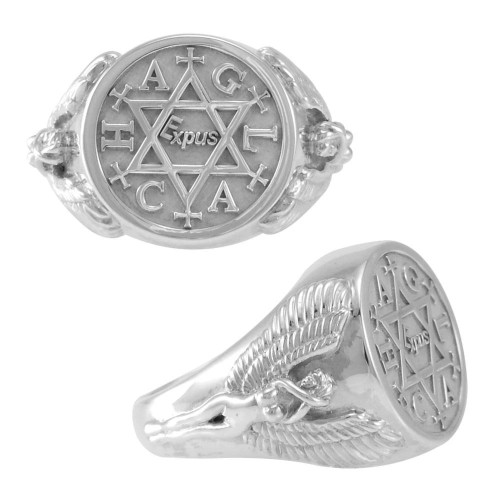 Angel Talisman Occult Large Mens Signet Ring