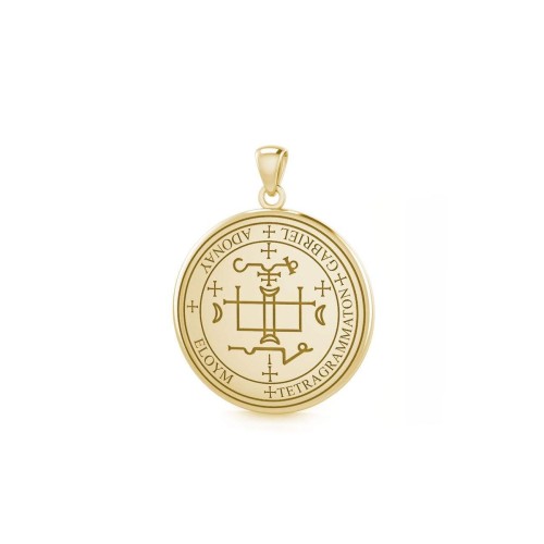 Archangel Gabriel Sigil Solid Gold Small Pendant